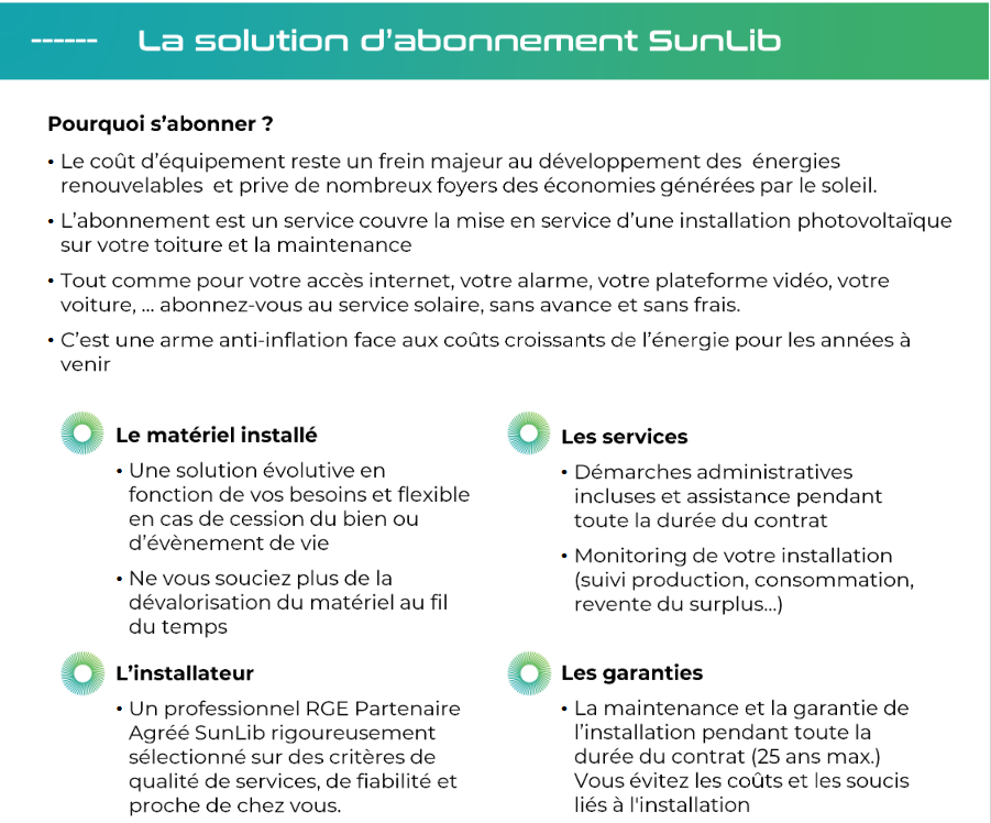 SunLib la solution d'abonnement de panneaux solaires